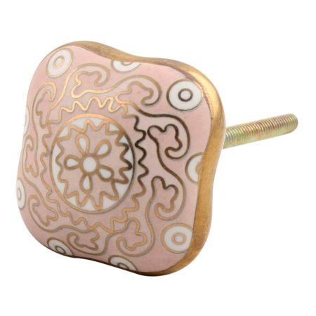 Pink Square Ceramic Dresser Knob Online